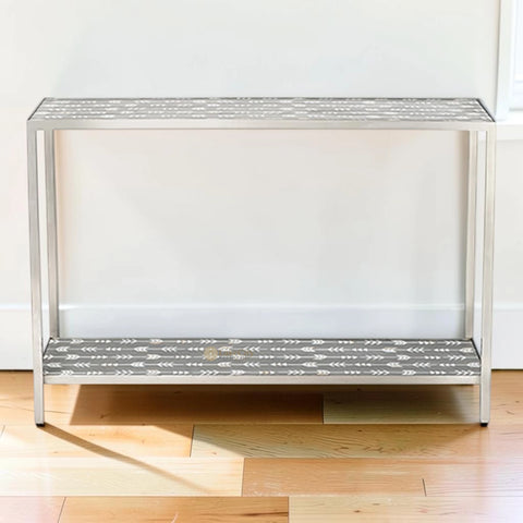 Mother Of Pearl Inlay Arrow Console Grey