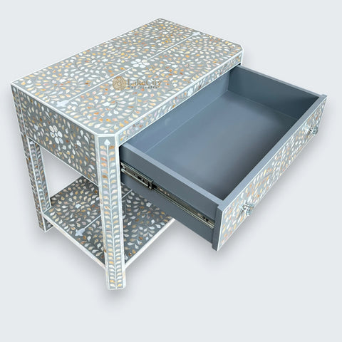 MOP Inlay Edge Bedside Grey