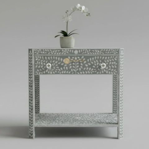 MOP Inlay Edge Bedside Grey