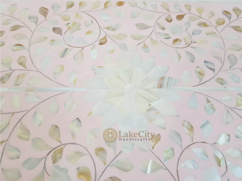 Mother Of Pearl Inlay Floral 7 Drawers Chest Light Pink | Mother Of Pearl Inlay Floral 7 Drawers Dresser Light Pink