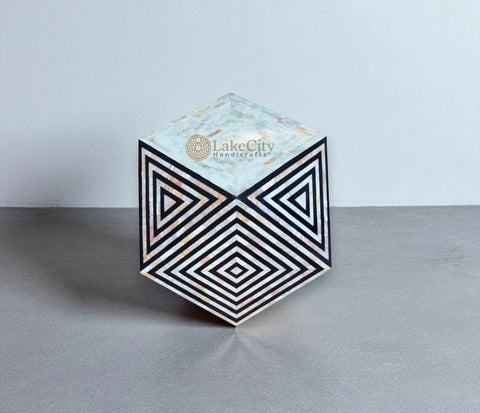 Mother Of Pearl Inlay Octagonal Side Table | Mother Of Pearl Inlay Octagonal End Table