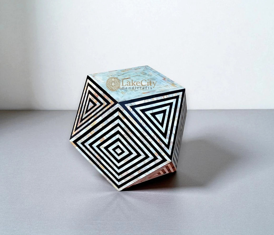 Mother Of Pearl Inlay Octagonal Side Table | Mother Of Pearl Inlay Octagonal End Table