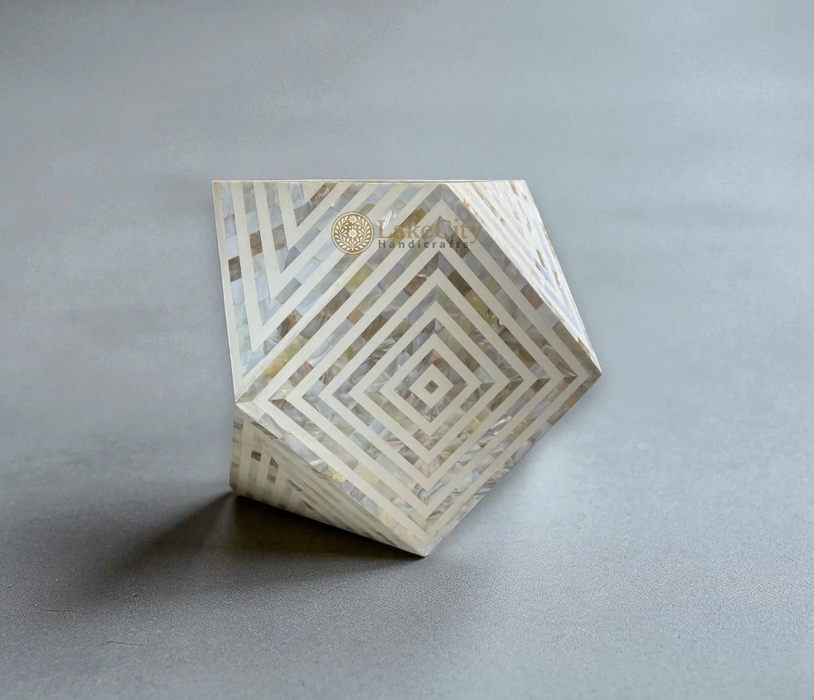 Mother Of Pearl Inlay Octagonal Side Table | Mother Of Pearl Inlay Octagonal End Table
