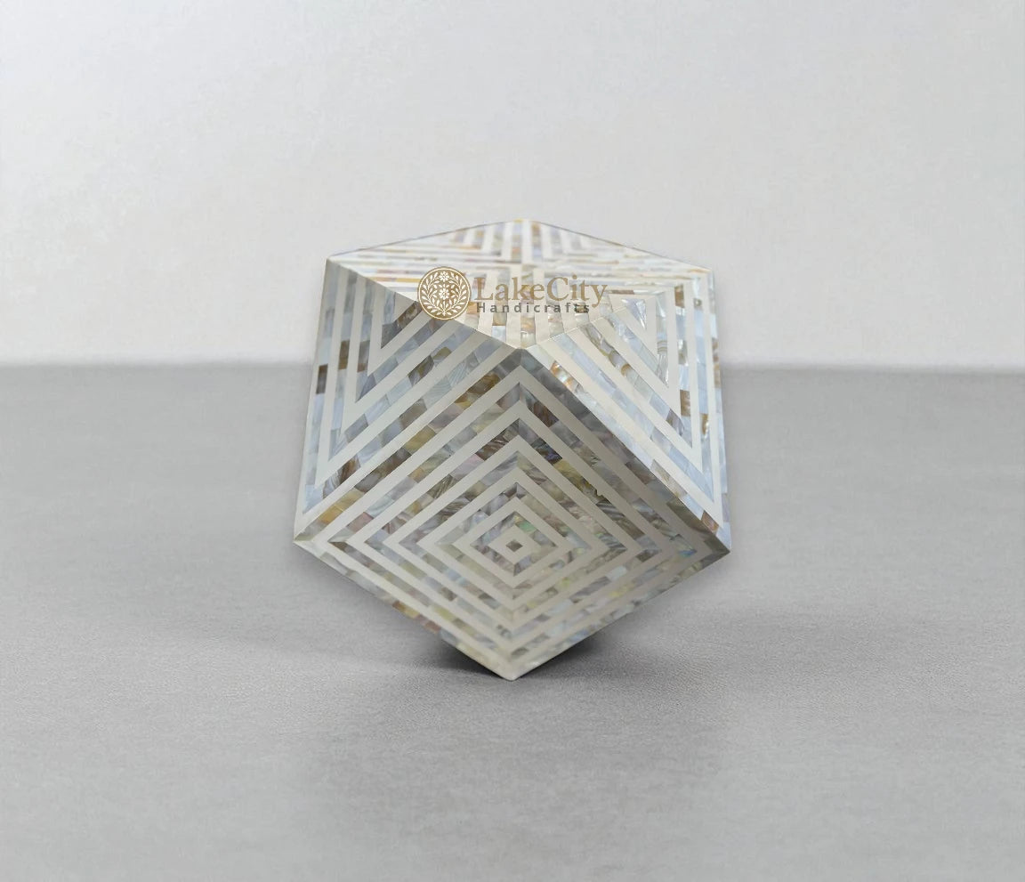 Mother Of Pearl Inlay Octagonal Side Table | Mother Of Pearl Inlay Octagonal End Table