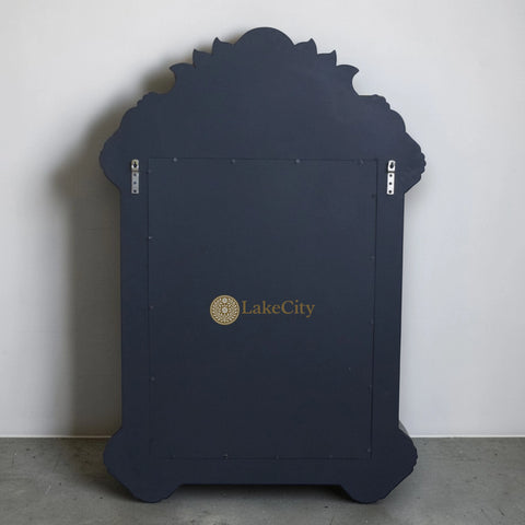 Mother Of Pearl Inlay Parrot Design Mirror Frame Black