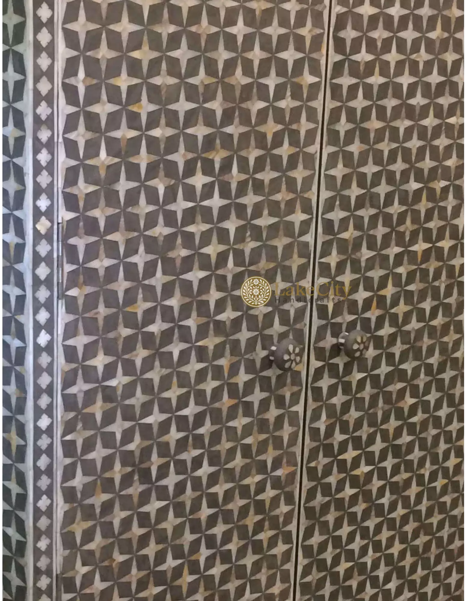 Mother Of Pearl Inlay Star Wardrobe Grey