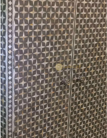 Mother Of Pearl Inlay Star Wardrobe Grey