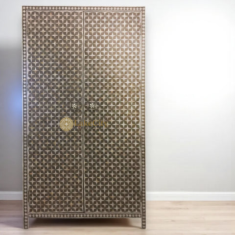 Mother Of Pearl Inlay Star Wardrobe Grey