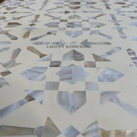 Mother Of Pearl Inlay Moroccan Design 5 Drawers Desk Cream | Mother Of Pearl Inlay Moroccan Design 5 Drawers Console Table Cream