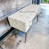 Mother Of Pearl Inlay Moroccan Design 5 Drawers Desk Cream | Mother Of Pearl Inlay Moroccan Design 5 Drawers Console Table Cream