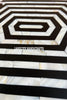 Mother Of Pearl Inlay Hexagonal Stripe Side Table Black