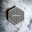 Mother Of Pearl Inlay Hexagonal Stripe Side Table Black
