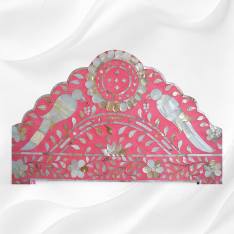 Pink Mother Of Pearl Inlaid Parrot Mirror 3
