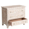 Pale Pink Mother Of Pearl Inlay 3 Drawer Chest Floral 4