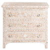 Pale Pink Mother Of Pearl Inlay 3 Drawer Chest Floral 1