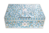 Mother Of Pearl Inlay Floral Box Turquoise 1