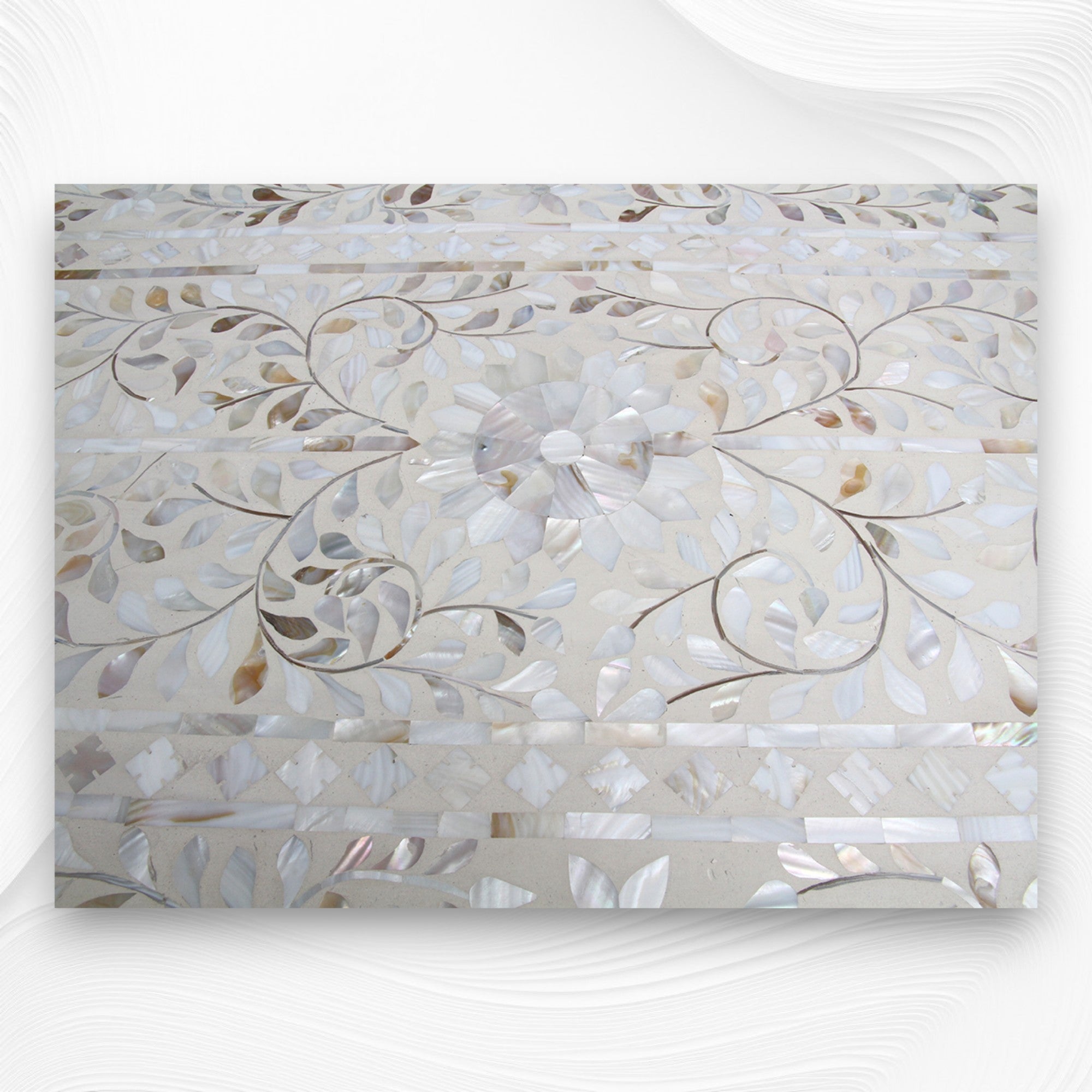 Mother Of Pearl Inlay Floral Chest Of Four Drawers Ivory 4