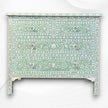 Mother of Pearl Inlay Floral Chest of Four Drawers Mint Green 4