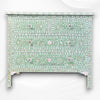 Mother of Pearl Inlay Floral Chest of Four Drawers Mint Green 4