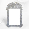 Grey Mother Of Pearl Inlay Floral Circle Mirror 1
