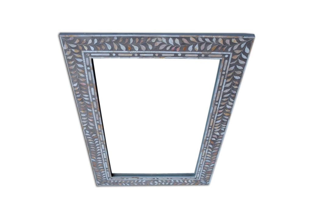 Grey Mother Of Pearl Inlay Leaf Mirror 2