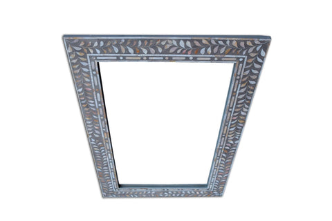 Grey Mother Of Pearl Inlay Leaf Mirror 2