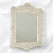 Mother Of Pearl Inlay Scalloped Mirror White