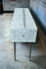 Mother Of Pearl Inlay Scroll-vine Design Desk White | Mother Of Pearl Inlay Scroll-vine Design Console Table White