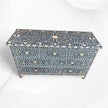 Navy Blue Mother of Pearl Inlay Chest Of 7 Drawers Large