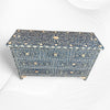 Navy Blue Mother of Pearl Inlay Chest Of 7 Drawers Large