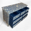 Navy Blue Mother of Pearl Inlay Chest Of 7 Drawers Large
