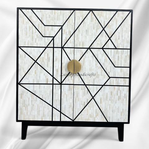 Nola Full Bone Inlay Cabinet Black 5