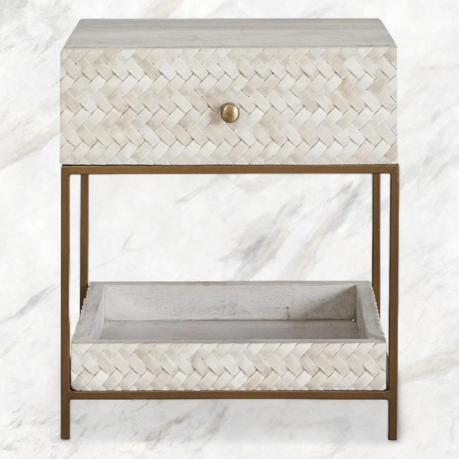 Nora Herringbone Bone Inlay Bedside 1