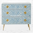 Optical Bone Inlay 3 Drawer Chest Blue 1