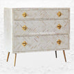 Optical Bone Inlay 3 Drawer Chest White 2