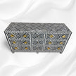 Optical Bone Inlay 9 Drawer Chest with Bone Base Black 2