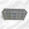 Optical Bone Inlay 9 Drawer Chest with Bone Base Black 2