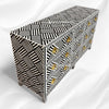Optical Bone Inlay 9 Drawer Chest with Bone Base Black 3