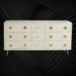 Optical Bone Inlay 9 Drawer Chest White 1