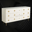 Optical Bone Inlay 9 Drawer Chest White 2