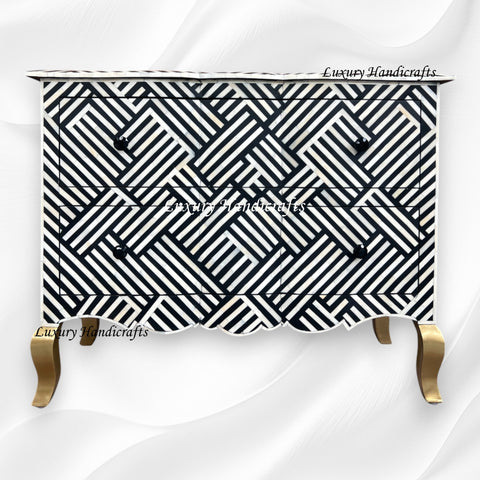 Optical Estelle Bone Inlay 2 Drawer Chest Black 6