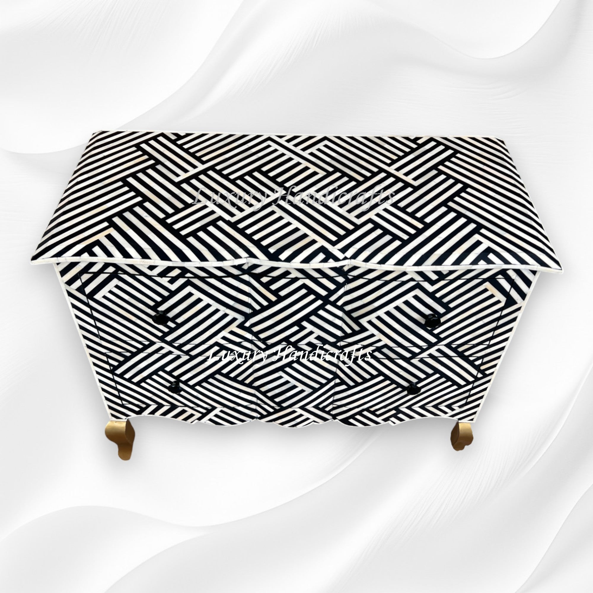 Optical Estelle Bone Inlay 2 Drawer Chest Black 3