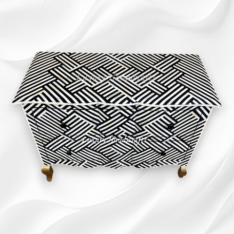 Optical Estelle Bone Inlay 2 Drawer Chest Black 3