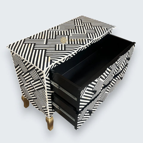 Optical Estelle Bone Inlay 2 Drawer Chest Black | Bone Inlay Dresser