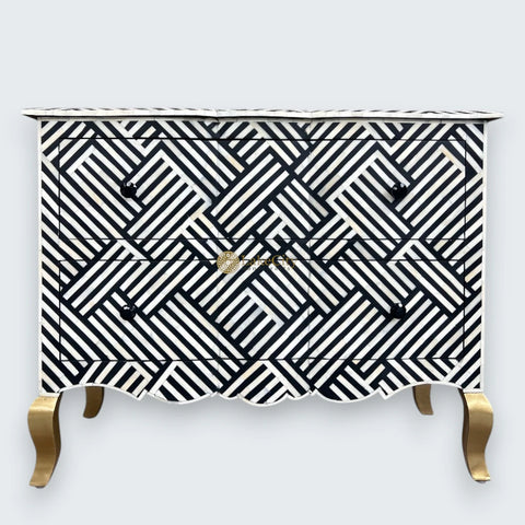 Optical Estelle Bone Inlay 2 Drawer Chest Black | Bone Inlay Dresser