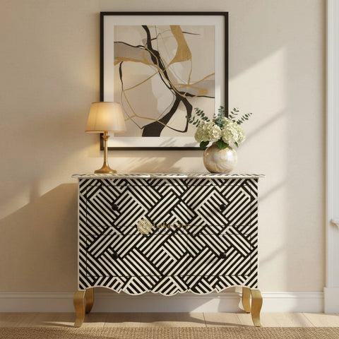 Optical Estelle Bone Inlay 2 Drawer Chest Black | Bone Inlay Dresser