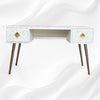 Optical MOP Inlay Desk 2 Drawers White 5