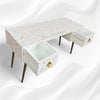 Optical MOP Inlay Desk 2 Drawers White 2