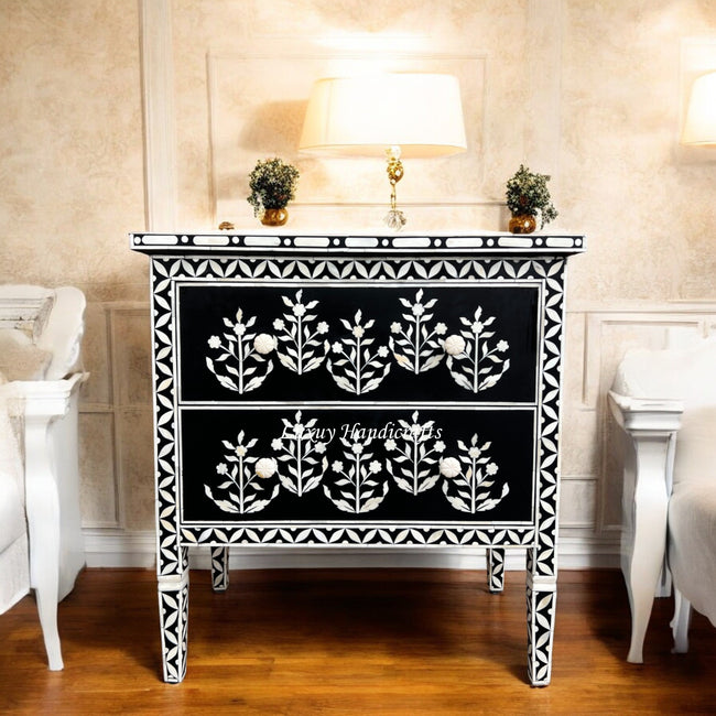 Paisley Bone Inlay Dresser Black