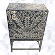 Peacock Design Bone Inlay Bar Cabinet Black 2